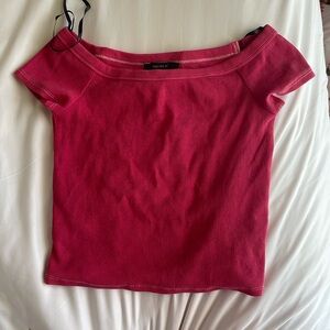 Red cute top off the shoulder